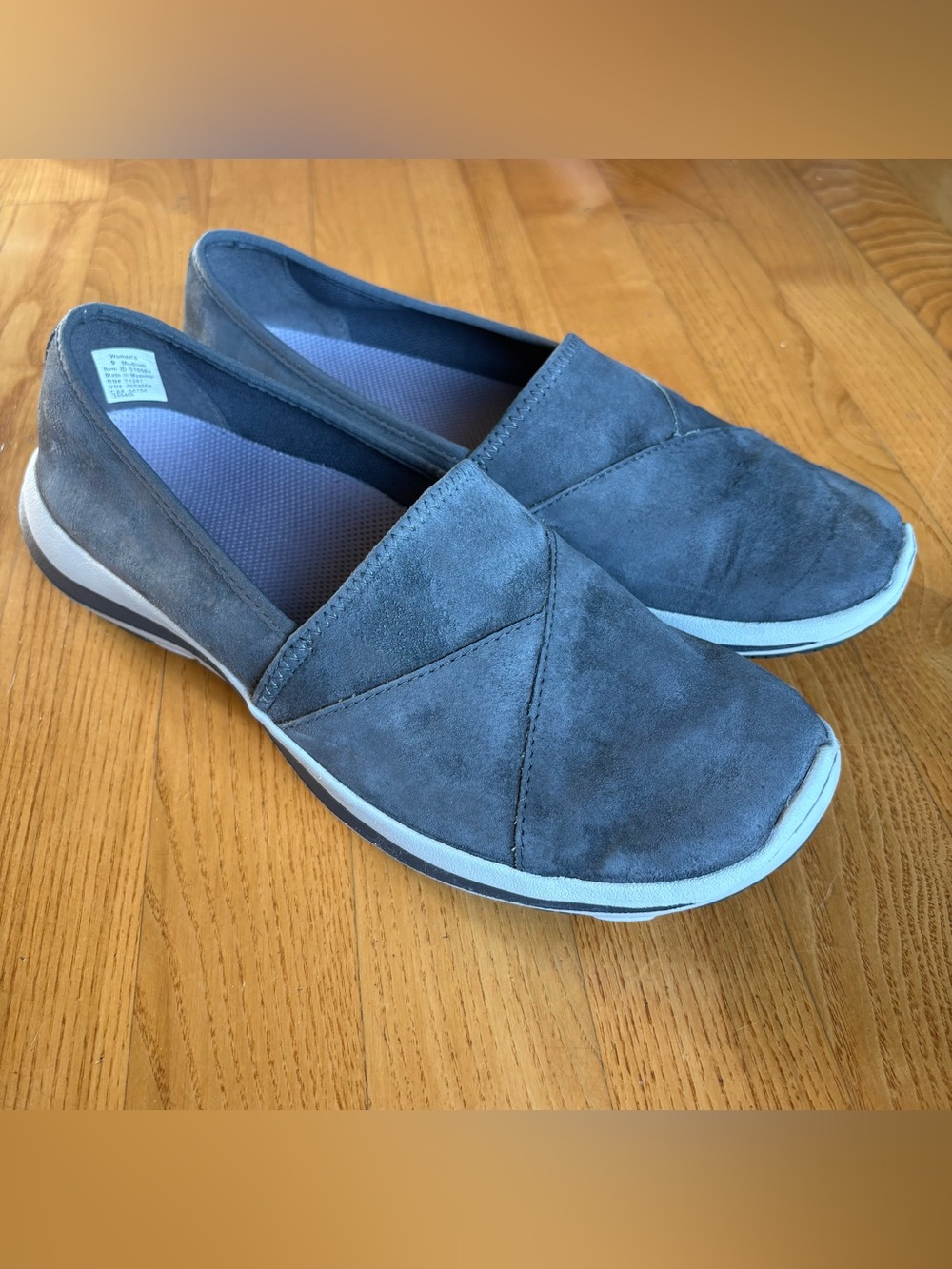 L.L.Bean Back Cove Stretch Slip-Ons Shoes Suede Leather Dark Gray Womens Sz 9M